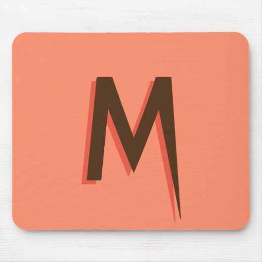 Moderner brauner 3D-Text - Anfangsbuchstabe | Lach Mousepad (Vorne)
