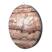 Moderner brauner beige Sepa verbrannter orangerer  Dartscheibe (Vorderseite rechts)