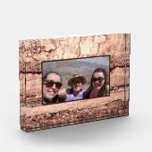 Moderner brauner beige Sepa verbrannter orangerer Fotoblock (Links)