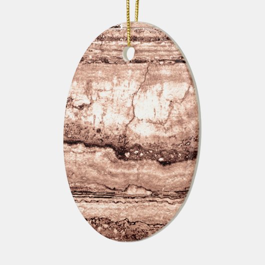 Moderner brauner beige Sepa verbrannter orangerer Keramikornament (Links)