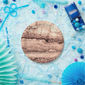 Moderner brauner beige Sepa verbrannter orangerer Pappteller (Party)