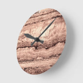 Moderner brauner beige Sepa verbrannter orangerer Runde Wanduhr (Winkel)