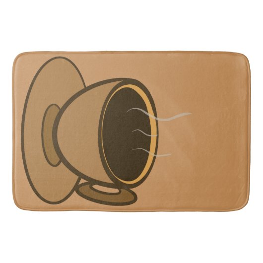 Moderner brauner, gemütlicher Kaffee-Cup im Mittel Badematte (Vorderseite)