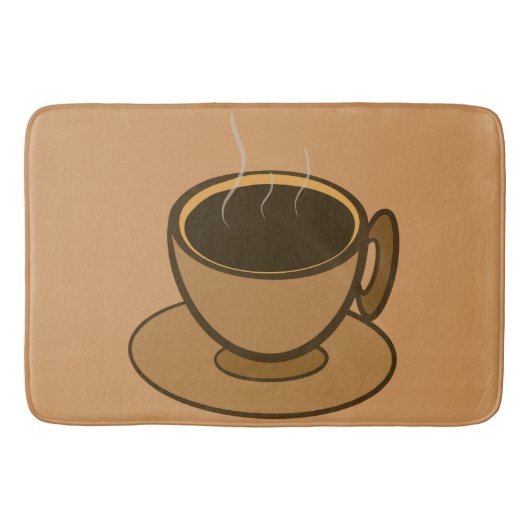 Moderner brauner, gemütlicher Kaffee-Cup im Mittel Badematte (Vorderseite)