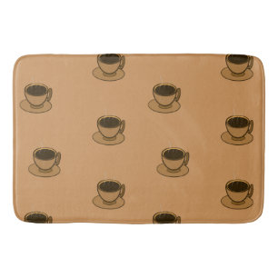 Moderner brauner, gemütlicher Kaffee-Cup im Mittel Badematte