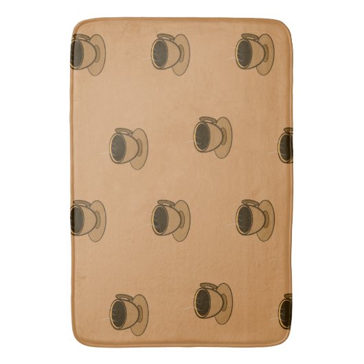 Moderner brauner, gemütlicher Kaffee-Cup im Mittel Badematte (Vorderseite Vertikal)