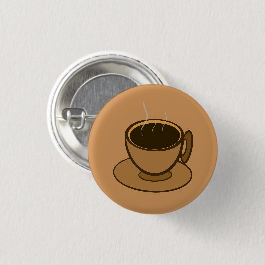 Moderner brauner, gemütlicher Kaffee-Cup im Mittel Button (Vorne & Hinten)