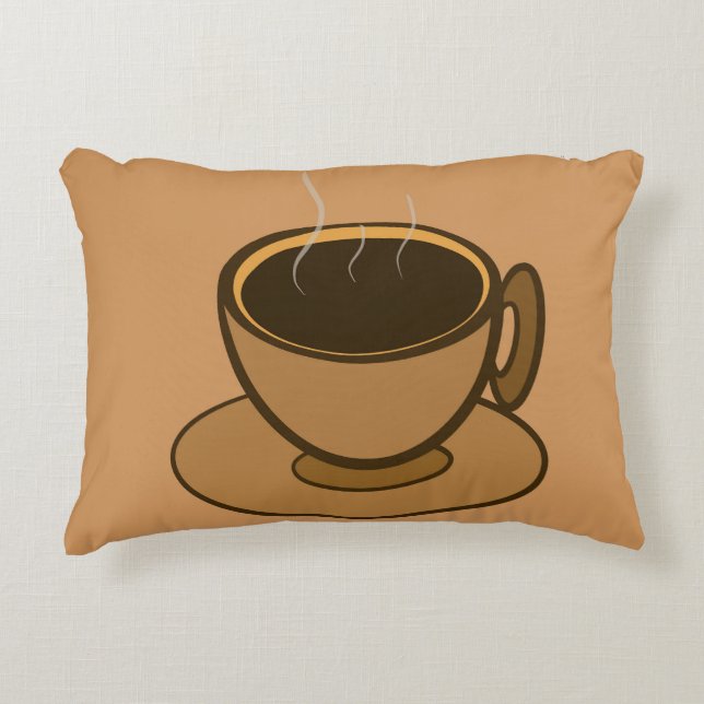 Moderner brauner, gemütlicher Kaffee-Cup im Mittel Dekokissen (Vorderseite)