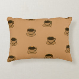 Moderner brauner, gemütlicher Kaffee-Cup im Mittel Dekokissen