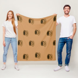 Moderner brauner, gemütlicher Kaffee-Cup im Mittel Fleecedecke