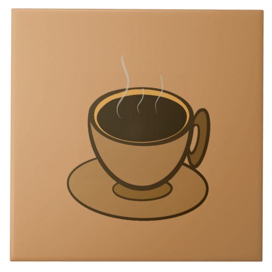 Moderner brauner, gemütlicher Kaffee-Cup im Mittel Fliese (Vorderseite)