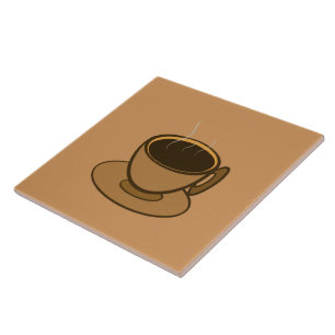 Moderner brauner, gemütlicher Kaffee-Cup im Mittel Fliese
