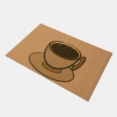 Moderner brauner, gemütlicher Kaffee-Cup im Mittel Fußmatte (Schrägansicht)