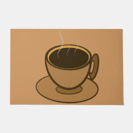 Moderner brauner, gemütlicher Kaffee-Cup im Mittel Fußmatte