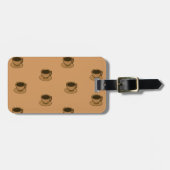 Moderner brauner, gemütlicher Kaffee-Cup im Mittel Gepäckanhänger (Vorderseite horizontal)