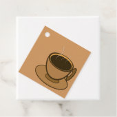 Moderner brauner, gemütlicher Kaffee-Cup im Mittel Geschenkanhänger (Beispiel)