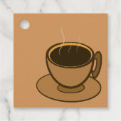 Moderner brauner, gemütlicher Kaffee-Cup im Mittel Geschenkanhänger (Vorderseite)