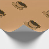 Moderner brauner, gemütlicher Kaffee-Cup im Mittel Geschenkpapier (Ecke)