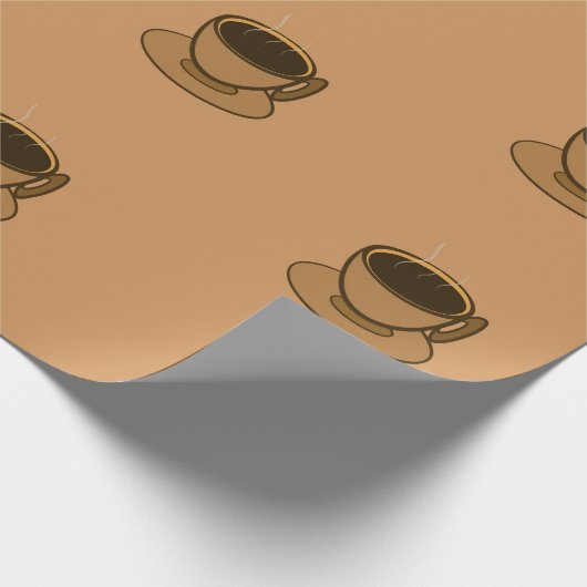 Moderner brauner, gemütlicher Kaffee-Cup im Mittel Geschenkpapier (Ecke)