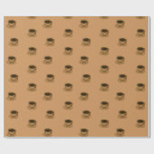 Moderner brauner, gemütlicher Kaffee-Cup im Mittel Geschenkpapier (Flach)