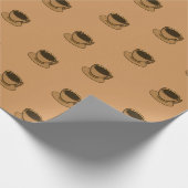 Moderner brauner, gemütlicher Kaffee-Cup im Mittel Geschenkpapier (Ecke)