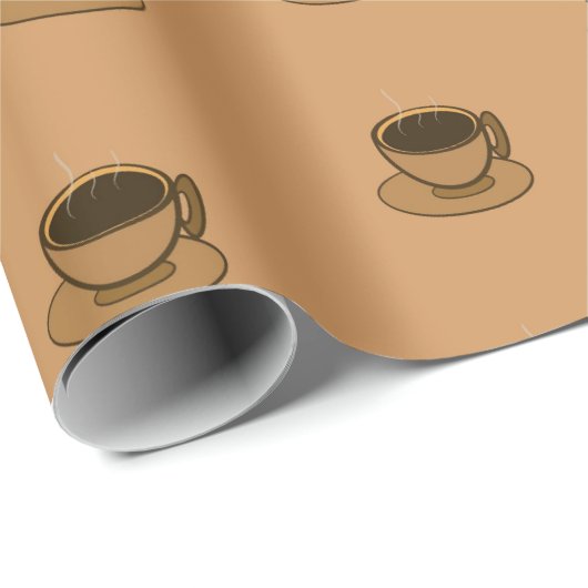 Moderner brauner, gemütlicher Kaffee-Cup im Mittel Geschenkpapier (Rolleneckpunkt)