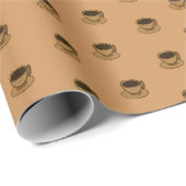Moderner brauner, gemütlicher Kaffee-Cup im Mittel Geschenkpapier (Rolleneckpunkt)