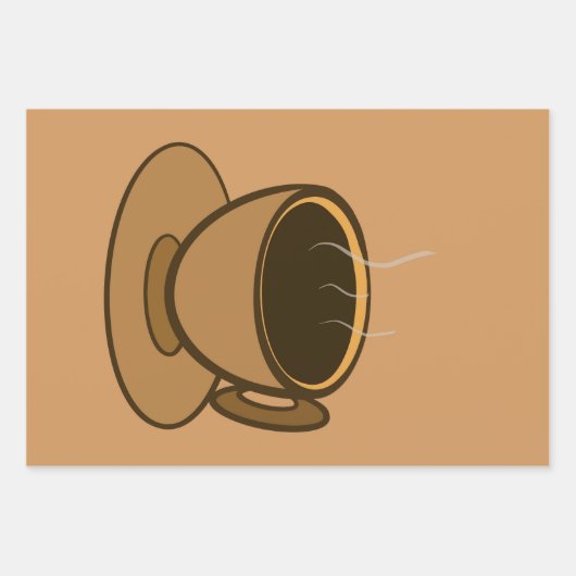 Moderner brauner, gemütlicher Kaffee-Cup im Mittel Geschenkpapier Set (Vorderseite)