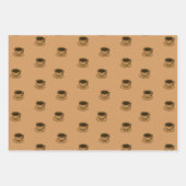 Moderner brauner, gemütlicher Kaffee-Cup im Mittel Geschenkpapier Set (Vorderseite 3)