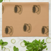 Moderner brauner, gemütlicher Kaffee-Cup im Mittel Geschirrtuch (Gefaltet)