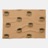 Moderner brauner, gemütlicher Kaffee-Cup im Mittel Geschirrtuch (Horizontal)