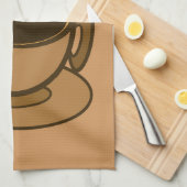 Moderner brauner, gemütlicher Kaffee-Cup im Mittel Geschirrtuch (Viertel Falte)