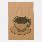 Moderner brauner, gemütlicher Kaffee-Cup im Mittel Geschirrtuch (Vertikal)