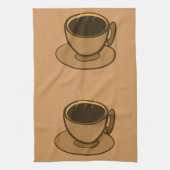 Moderner brauner, gemütlicher Kaffee-Cup im Mittel Geschirrtuch (Vertikal)