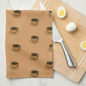 Moderner brauner, gemütlicher Kaffee-Cup im Mittel Geschirrtuch (Viertel Falte)