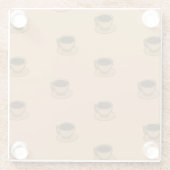 Moderner brauner, gemütlicher Kaffee-Cup im Mittel Glasuntersetzer (Rückseite)