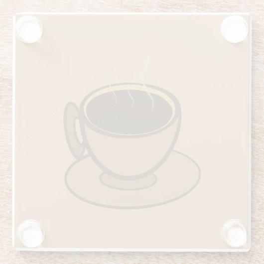 Moderner brauner, gemütlicher Kaffee-Cup im Mittel Glasuntersetzer (Rückseite)