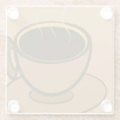 Moderner brauner, gemütlicher Kaffee-Cup im Mittel Glasuntersetzer (Rückseite)