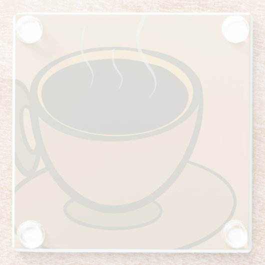 Moderner brauner, gemütlicher Kaffee-Cup im Mittel Glasuntersetzer (Rückseite)