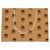 Moderner brauner, gemütlicher Kaffee-Cup im Mittel Große Geschenktüte (Vorderseite)