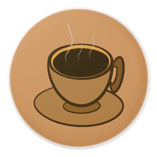 Moderner brauner, gemütlicher Kaffee-Cup im Mittel Keramikknauf (Vorderseite)