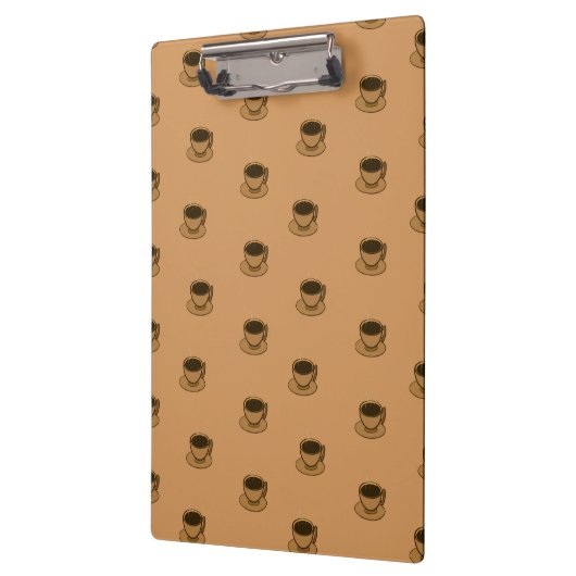 Moderner brauner, gemütlicher Kaffee-Cup im Mittel Klemmbrett (Links)