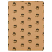 Moderner brauner, gemütlicher Kaffee-Cup im Mittel Klemmbrett (Rückseite)