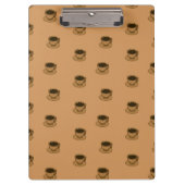 Moderner brauner, gemütlicher Kaffee-Cup im Mittel Klemmbrett (Vorderseite)