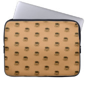 Moderner brauner, gemütlicher Kaffee-Cup im Mittel Laptopschutzhülle (Vorderseite)