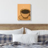 Moderner brauner, gemütlicher Kaffee-Cup im Mittel Leinwanddruck (Insitu (Schlafzimmer))