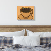 Moderner brauner, gemütlicher Kaffee-Cup im Mittel Leinwanddruck (Insitu (Schlafzimmer))