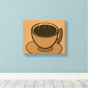 Moderner brauner, gemütlicher Kaffee-Cup im Mittel Leinwanddruck