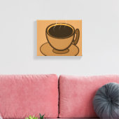 Moderner brauner, gemütlicher Kaffee-Cup im Mittel Leinwanddruck (Insitu (Wohnzimmer))