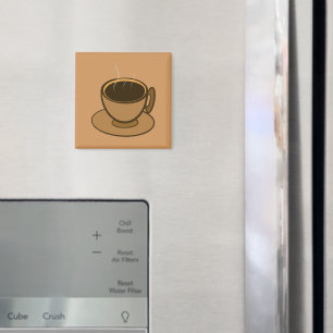 Moderner brauner, gemütlicher Kaffee-Cup im Mittel Magnet
